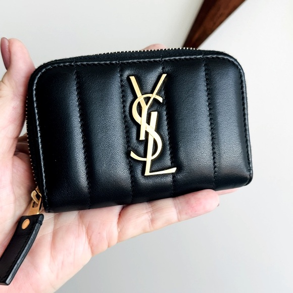 YSL Zippy Wallet/Card Holder Black Lambskin Leather - Picture 3 of 12